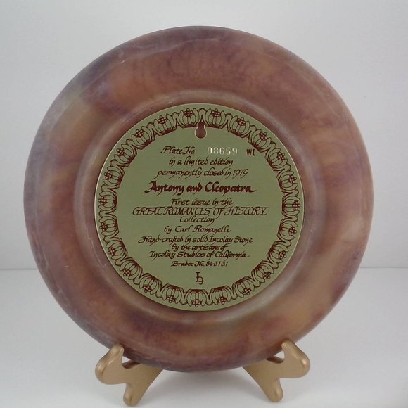 "Anthony & Cleopatra" 1st Issue #08659WI, 1979 Great Romantics of History Plate - Picture 2 of 2